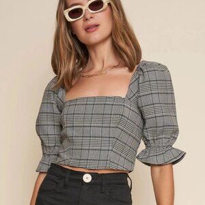 NWOT Whimsy + Row Eden Crop Top in Houndstooth